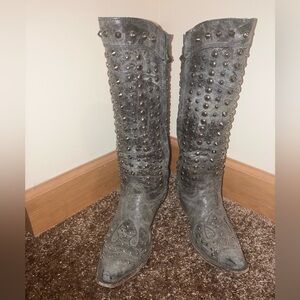Studded Gray Women's Boots